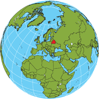 Globe showing location of Belarus